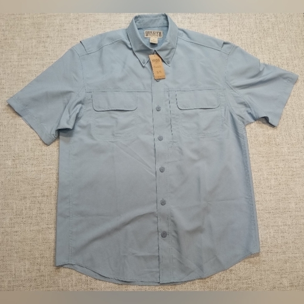 Duluth Trading‎ SS Size Medium Action Blue Quick Dry Dress/Outdoor Shirt